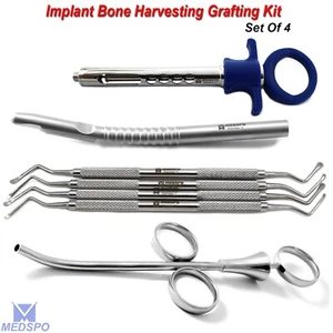 Implant Bone Graft Kit Lucas Curettes Scraper Bone Grafting Anesthetic Syringe - Picture 1 of 8
