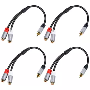 RCA Y-Adapter Splitter Cable 4Pack,1 RCA Male to 2 RCA Female Stereo Audio Video - Picture 1 of 12