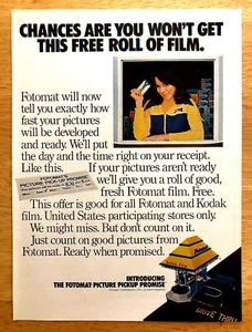 FOTOMAT DRIVE-THRU PHOTO KIOSK—KODAK FILM—ORIGINAL 1977 MAGAZINE PRINT AD - Picture 1 of 1