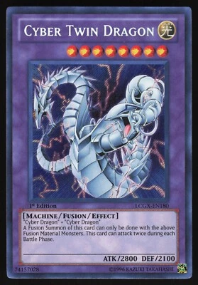 Cyber Twin Dragon - LCGX-EN180 - Secret Rare - 1st Edition Yugioh US Print - image 1 of 2