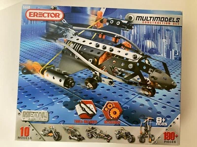 Erector Multimodels Construction Set 5550 Metal Parts COMPLETE Tools 190 Pieces - Image 1 of 4