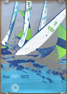 Plakat Poster - Segeln - Olympiade Kiel München Olympia 1972 . DIN A1 - Bild 1 von 7