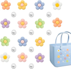 24 Stck. Charms für Bogg Bag, Perlen und Blumen für Strandtasche Zubehör - Bild 1 von 12