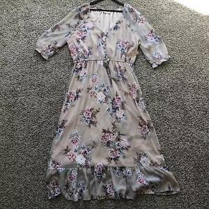 Floral Ruffle Puff Sleeve Maxi Dress 3X JustFound NWT Cottagecore Feminine Fairy - Picture 1 of 9