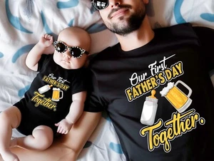 Father's Day Gift, Our First Father's Day Together, Father and Child Shirt - Picture 1 of 4
