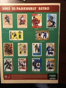 2002-03 PARKHURST RETRO NHL SELL SHEET PROMO AD PATRICK ROY/FEDOROV/BELFOUR/RED - Picture 1 of 3