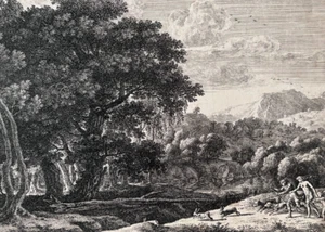 Antique Original Engraving Venus and Adonis Hunting, Herman Van Swanevelt - Picture 1 of 8