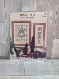 Winter Snow Likely Snowman Mittens Cross Stitch Pattern Leaflet Imaginating Inc. - Picture 1 of 3