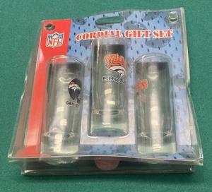 Denver Broncos NFL Tall 3oz Shot Glasses (3) by Hunter Collectibles Brand New! - Picture 1 of 2