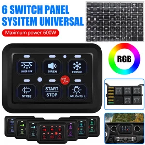 Multifunction 6 Gang RGB Switch Panel Toggle Switch Circuit Control Relay System - Picture 1 of 16