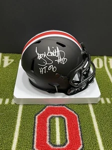 TROY SMITH SIGNED OHIO STATE BUCKEYES BLACK ECLIPSE MINI HELMET 2006 HEISMAN - Picture 1 of 2