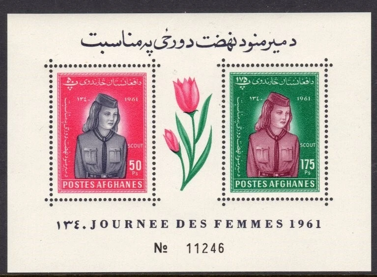 Afghanistan Scott #511a VF MNH 1961 Girl Scout Perforated Souvenir Sheet - Image 1 of 1