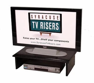 X-LARGE BLACK TV RISER-Solid/Safe 30"wide x 17"deepx8"high by Syracuse TV Risers - Picture 1 of 11