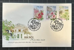 Vietnam 2024 Flower Seasons Hanoi Series 1 Stamps Landmarks Bridge Mint FDC - Picture 1 of 2