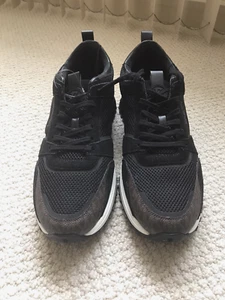 MICHAEL KORS Size 12 Men Sneaker Black/Brown Logo Suede Mesh Lace Up NEW W/O Box - Bild 1 von 6