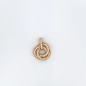 14k Yellow Gold CZ Twisted Circle Pendant (C31014464) - Picture 1 of 2