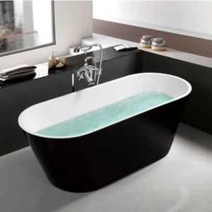 67" Acrylic Freestanding Bathtub Oval Soaking Tubs Contemporary Summer Bathing - Picture 1 of 10