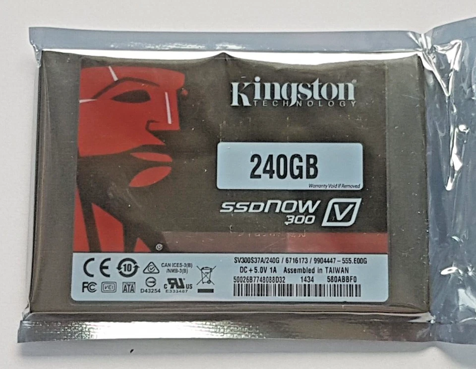 240 GB SATA III Kingston Ssdnow V300 SV300S37A/240G Tlc 2.5 " Hard Drive New - Image 1 of 1
