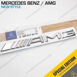 Emblema insignia logo Amg para portón trasero Mercedes Benz plata cromado - Imagen 1 de 2