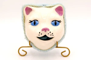 Vintage Ceramic Cat String Holder Kitchen Kitten Decor Wrap Package Wall Decor - Picture 1 of 4