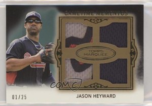 2011 Topps Marquee Gametime Mementos Quad Relics Gold /25 Jason Heyward #GMQR-49