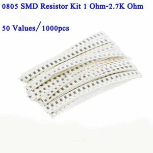 50 Values /1000pcs 0805 SMD Resistor Assortment Kit 1 Ohm - 2.7K Ohm ±1%  - Picture 1 of 2
