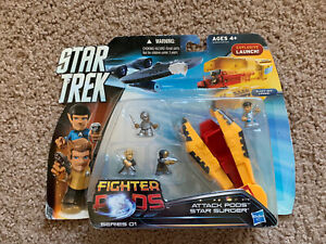 Star Trek Fighter Pods Series 01 Star Surger Attack Pods Spock Open Box Toy Set