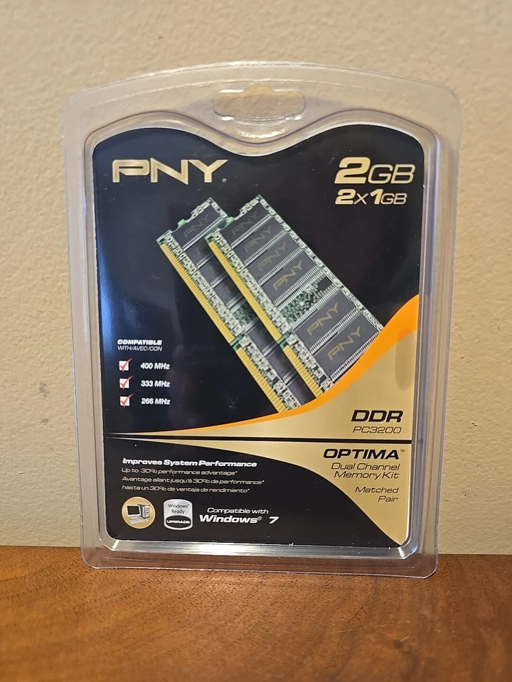 PNY MD2048KD1-400 V2 Optima Matched Pair 2GB (2) 1GB Dual Channel Memory Kit - Image 1 of 4