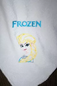 Frozen "Elsa" inspiriert Creme Plüsch Überwurf/Decke Maschine bestickt - Bild 1 von 3