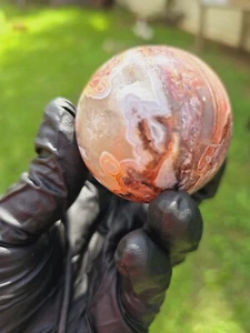 Mexikanische Crazy Lace Achat Kugel, natürlicher Kristall  - Bild 1 von 15