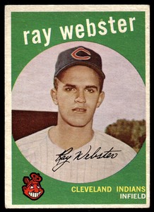 1959 TOPPS RAY WEBSTER 531 VG RC BASEBALL CLEVELAND INDIANS