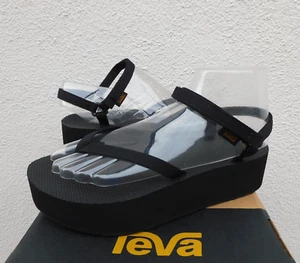 TEVA BLACK FLATFORM SLIM 2" PLATFORM SANDALS, WOMEN US 8/ EUR 39 ~NIB - Picture 1 of 4