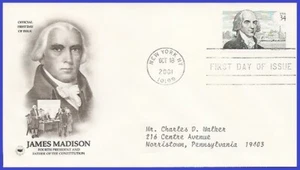 USA5 #3545 ADDR PIEZAS ARTCRAFT FDC James Madison - Imagen 1 de 1