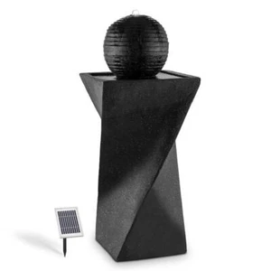 Solarsprngbrunnen Zierbrunnen Garten Kugelbrunnen Terrassen Wasserspiel Basalt - Bild 1 von 5