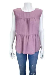 Prenda para mujer Terciopelo de Graham & Spencer, torso de lino en niveles Mandi, roseberry, talla M - Imagen 1 de 4