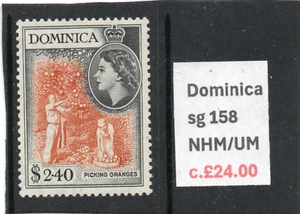 Dominica QE2 1954-62 0,40 $ gelb-orange & schwarz sg 158 NHM/UM - Bild 1 von 2