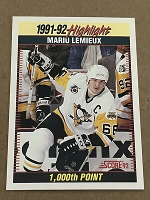 1992-93 SCORE - MARIO LEMIEUX PENGUINS #448 - Image 1 of 2