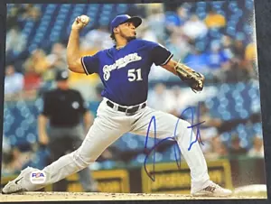 Foto Freddy Peralta Milwaukee Brewers autografata firmata auto 8x10 ~ PSA/DNA - Foto 1 di 4