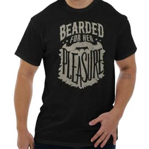 Funny Sarcastic Bearded For Her Pleasure Mens Casual Crewneck T Shirts Tees - Picture 1 of 8