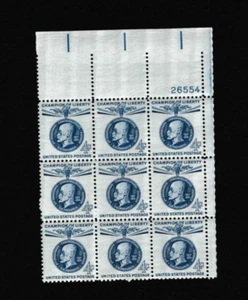 Unused US Postage 9 Block 4 Cent Stamps Champion Of Liberty T.G. Masaryk - Picture 1 of 2