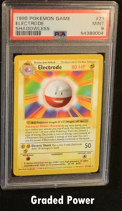 Pokemon Base Set Unlimited Shadowless Electrode SHADOWLESS PSA 9 (9004) #21 - Picture 1 of 2