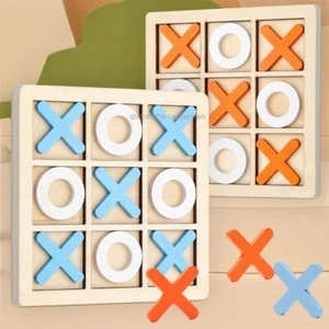 Wooden Tic Tac Toe and Solitaire Board Game Challenging Board Games for kids - Picture 1 of 14