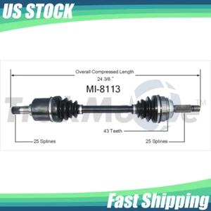 Front Left CV Axle Shaft Fits 2.0L 2WD 2002-04 2005 2006 2007 Mitsubishi Lancer - Picture 1 of 6
