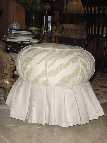 ORIGINAL HOLLYWOOD REGENCY POUFFE STOOL DRAPER BEAUTY Cover