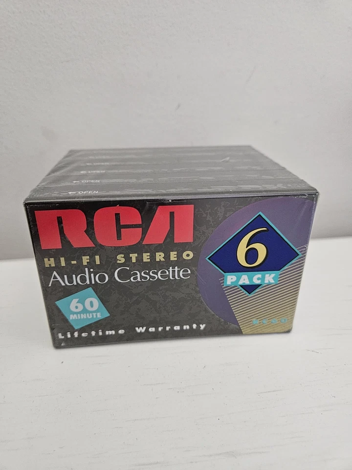 6pk RCA 60 Minute RC60 HI-FI Stereo Audio Cassette Tapes |