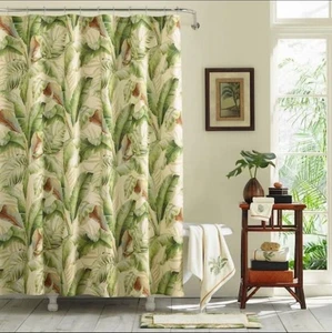 Palmiers Green Cotton 72in. X 72in. Shower Curtain - Picture 1 of 6