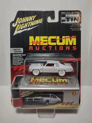 Johnny Lightning White Lightning 1974 Pontiac GTO Mecum Auctions Storage Tin 2A - Image 1 of 2