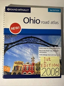 Ohio Road Atlas 2008 Rand McNally Street Guide Toledo Akron Youngstown OH Map - Picture 1 of 22
