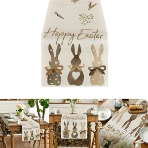 Elegant Seasonal Spring Tablerunner with Playful Bunny Pattern for Home Use - Picture 1 of 20