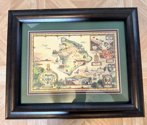 Island of Hawaii Artistic Map Cartographer Blaise Domino Framed Print 2010 - Picture 1 of 7